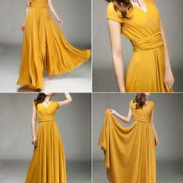 yellow infinity dress
