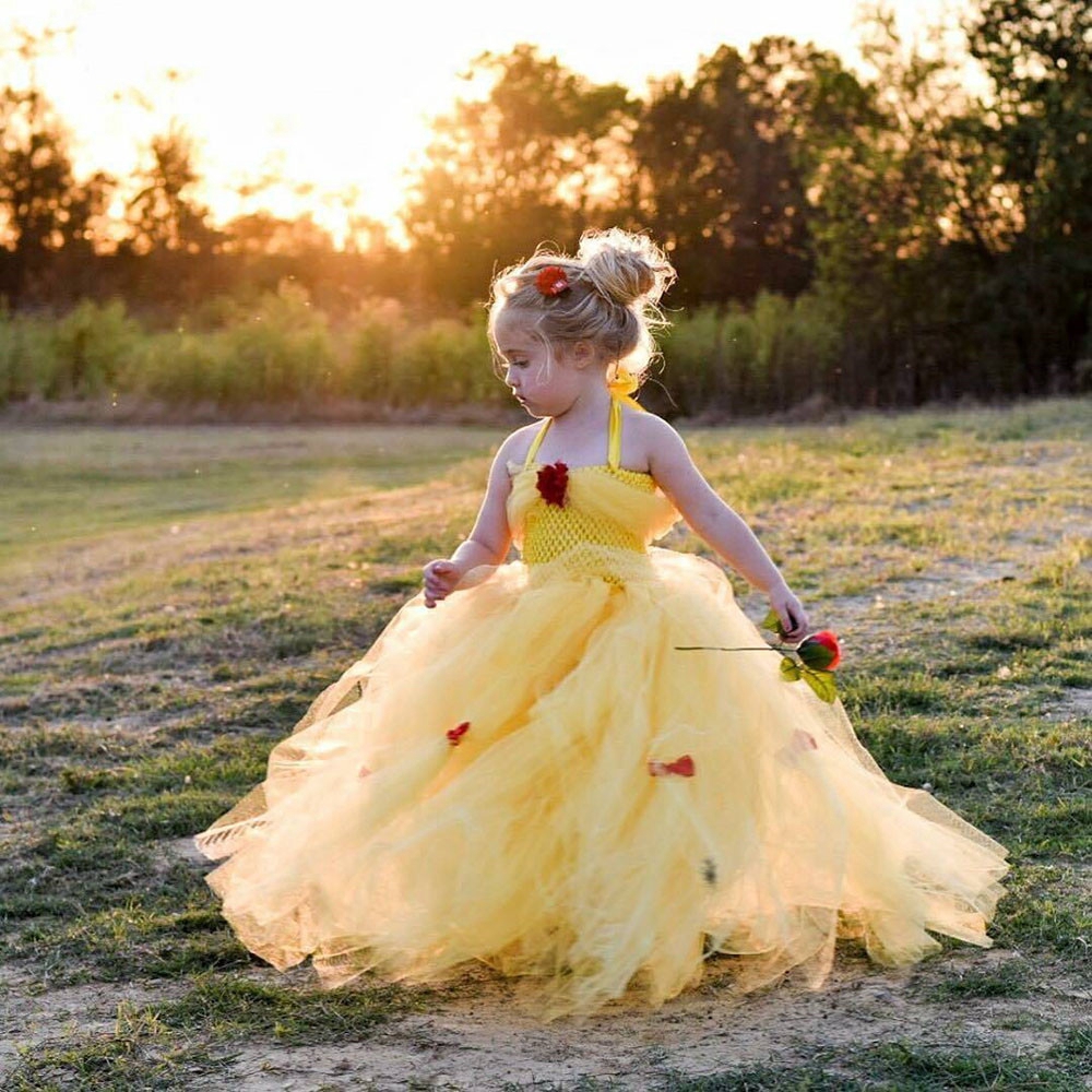 yellow ball gown for kids