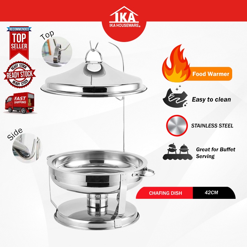 Chafing Dish 42cm Big Golden Bell Dome Buffet Dishes Chafer Kenduri