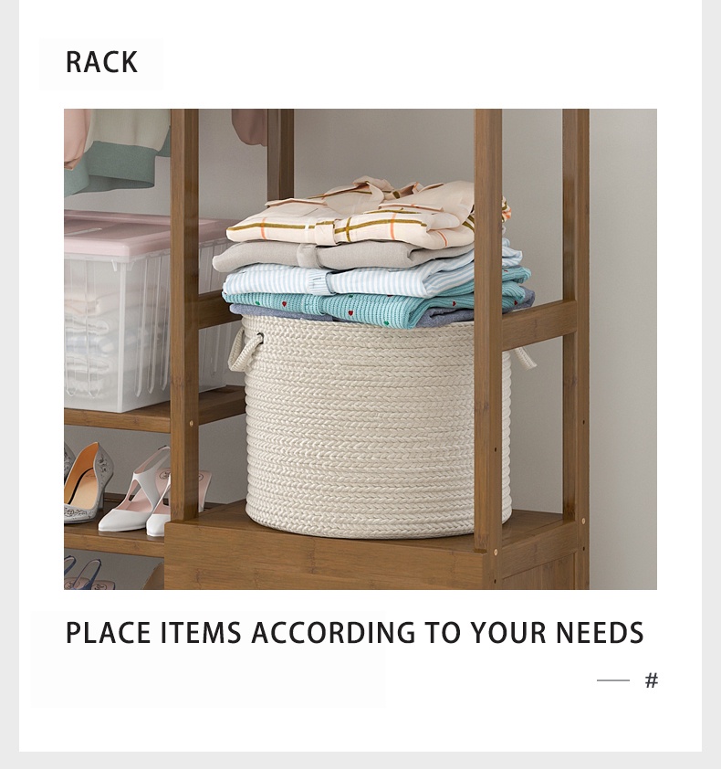 Sanxun Clothes Hanger Rack Floor Wardrobe Bamboo Clothes Rack