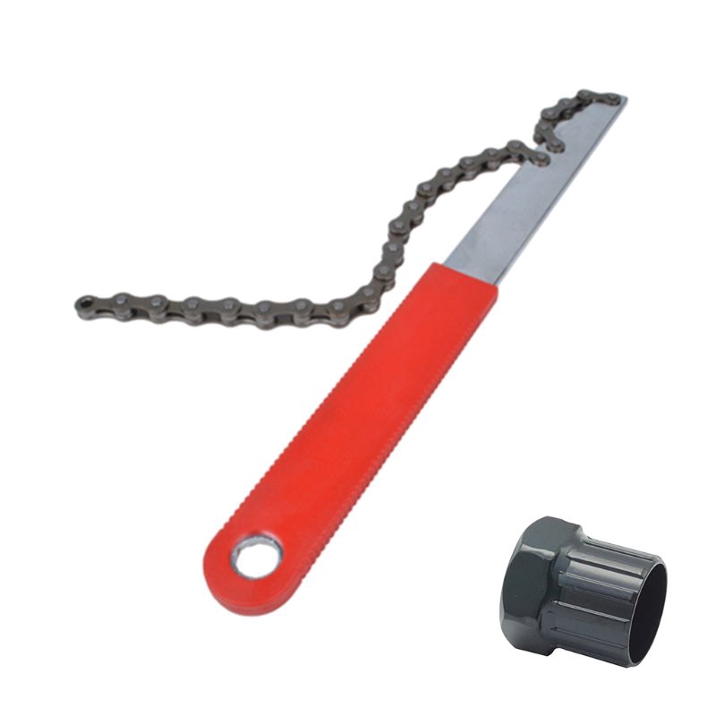 Bike Repair Tool Remover Sprocket Lock Bicycle Cassette Freewheel Chain Whip Kit 