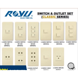 ROYU CLASSIC SERIES universal outlet1gang 2gang 3gang outlet 1way 3way ...