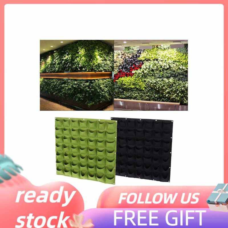 Hanhan Wall Hanging Planting Bag Green Growing Planter 49 Pocket Home Vertical Garden Shopee Philippines