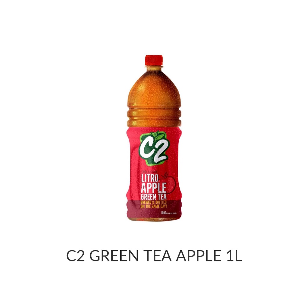 C2 Green Tea Apple Flavor Brewed & Bottled 1L [ QWINNER_MALL ] Shopee