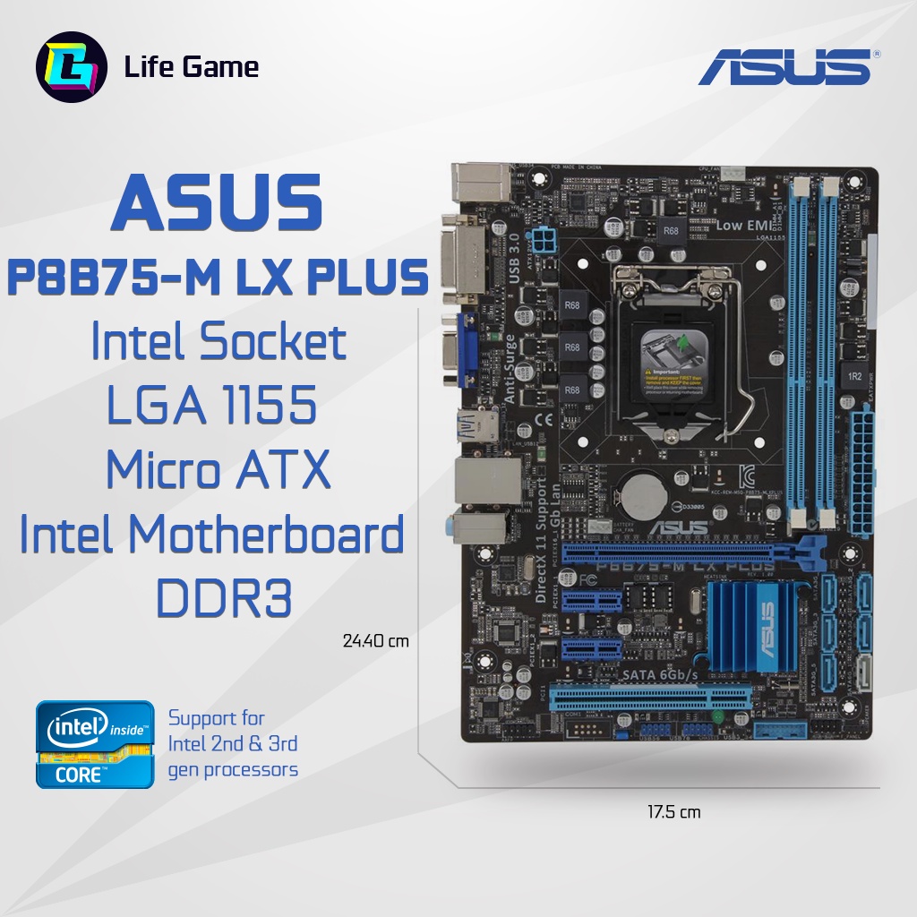 Asus P8B75-M LX PLUS Motherboard Used MOBO LGA 1155 Desktop Motherboard ...
