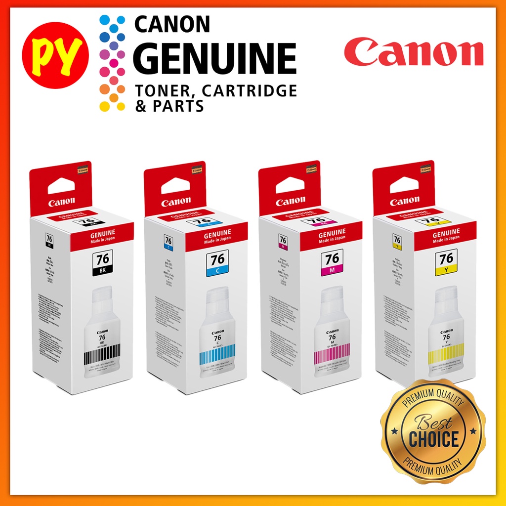 Canon GI76 Bottle Ink Black Cyan Magenta Yellow (Original) GI76 GI 76