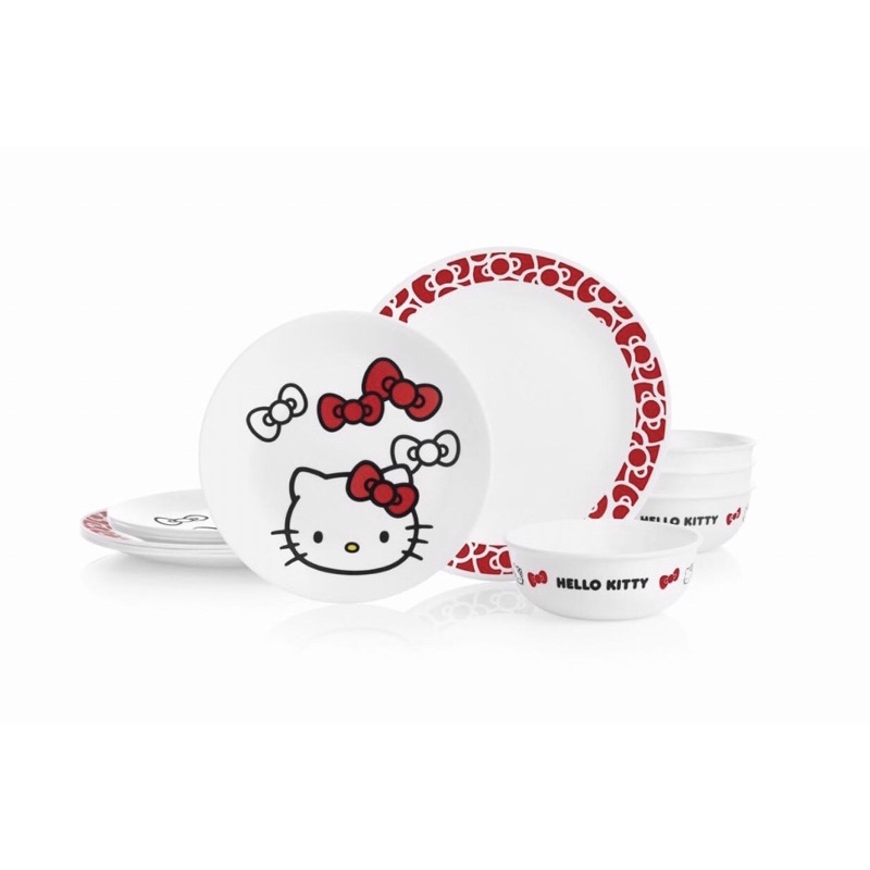 Hello Kitty Corelle 12-piece Dinnerware Set - Service for 4 | Shopee ...
