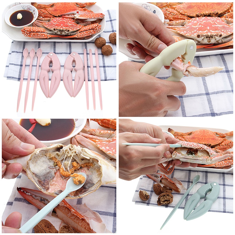 8pcs/set Seafood Shell Opener Lobster Crab Claw Nut Walnut Crackers Nutcracker Suit Tool