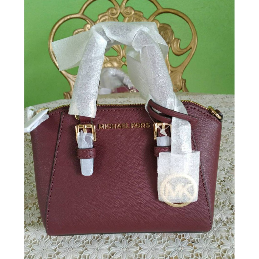 Michael Kors Ciara XS Mini Crossbody Bag in Magenta and Merlot | Shopee  Philippines