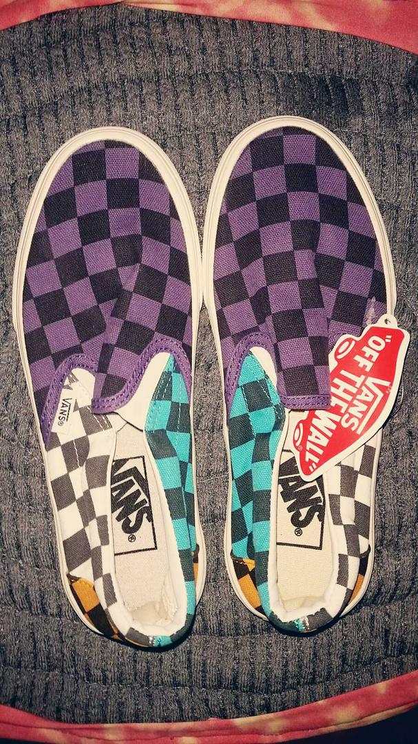 vans purple and black checkered