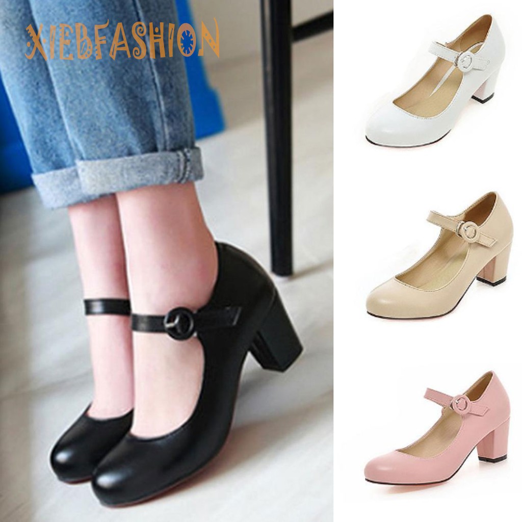 mid block heel pointed shoes