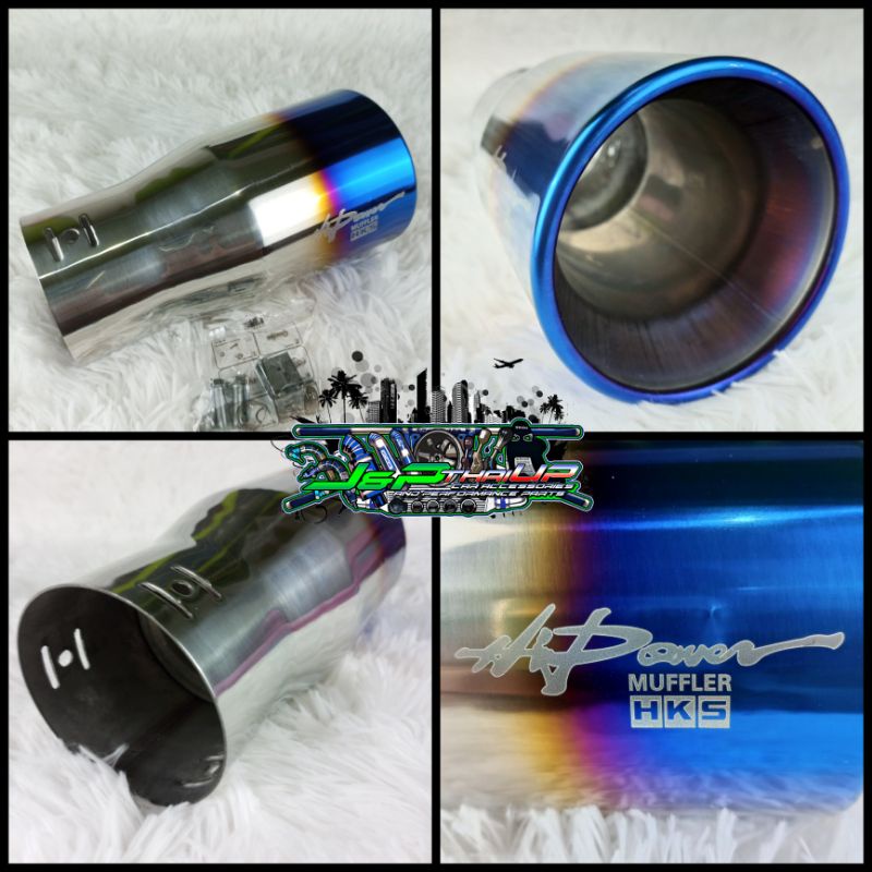 HKS Bolt On Adjustable Muffler Tip Titanium Burnt Silver Thailand Made