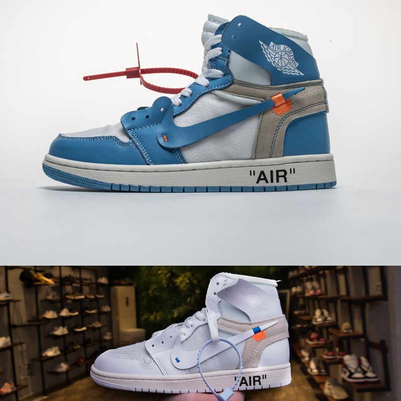 off white jordan 1s unc