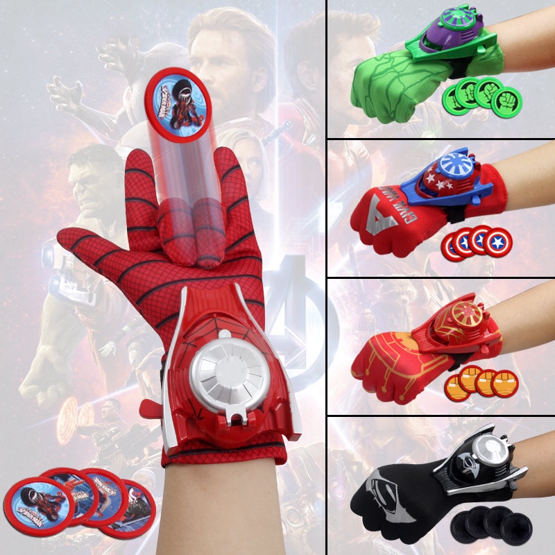 Children s toy gloves Iron Spider-Man Ultraman Card Launcher Captain ...