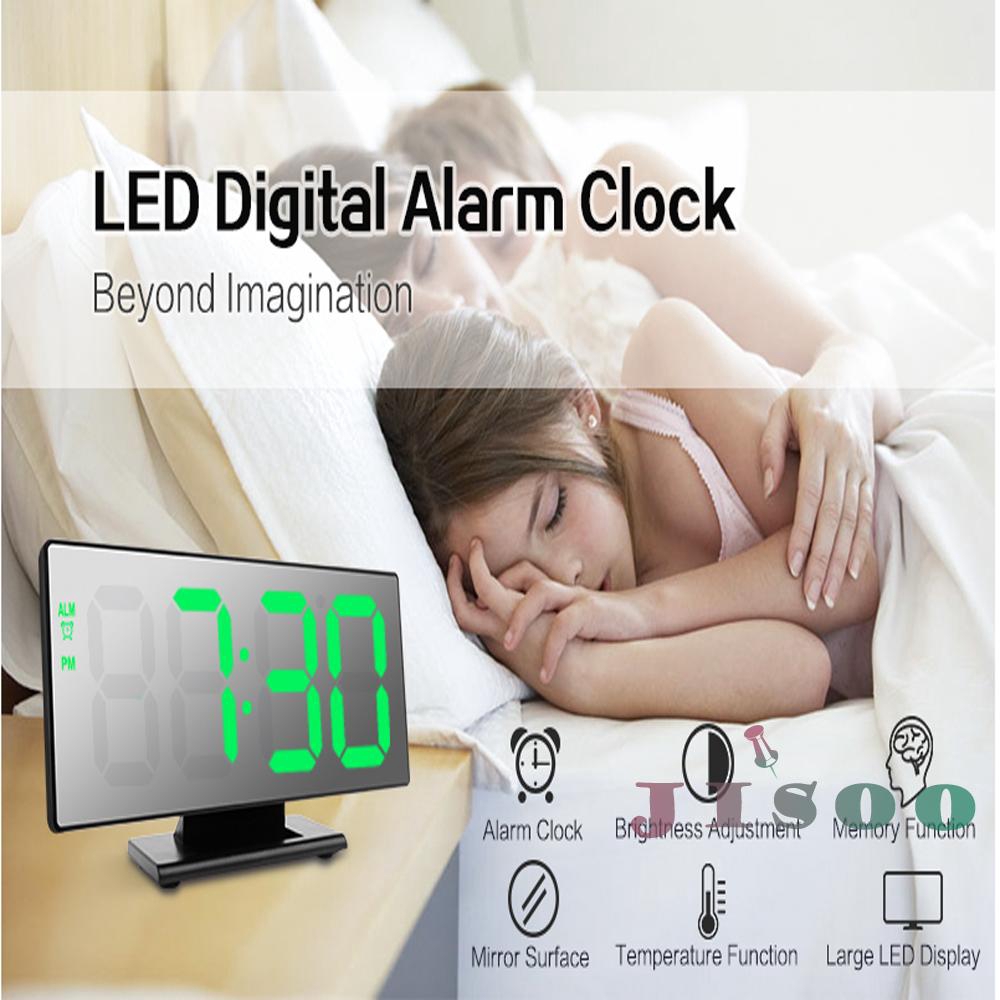 I Iled Digital Mirror Alarm Clock Electronic Clock Multifunction Table Snooze Night Led Display Shopee Philippines