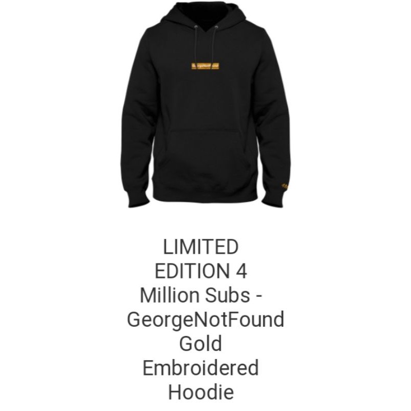 GeorgeNotFound Gold Embroidered Hoddie 