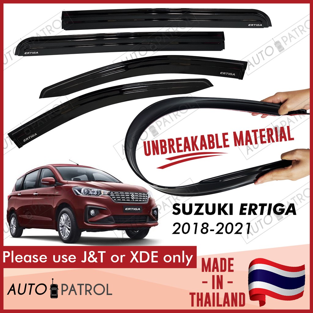 UNBREAKABLE Suzuki Ertiga 20182021 Black OEM Injection Type Rain Guard Window Visor (Made in