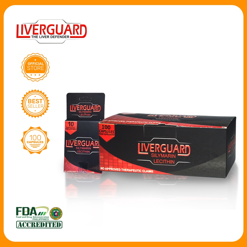 Liverguard Silymarin + Lecithin 500mg 100 capsules per box Shopee