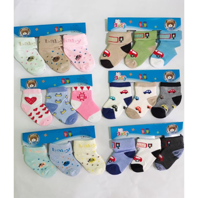 3 Pairs of 3n1 Socks for Baby (0-12 