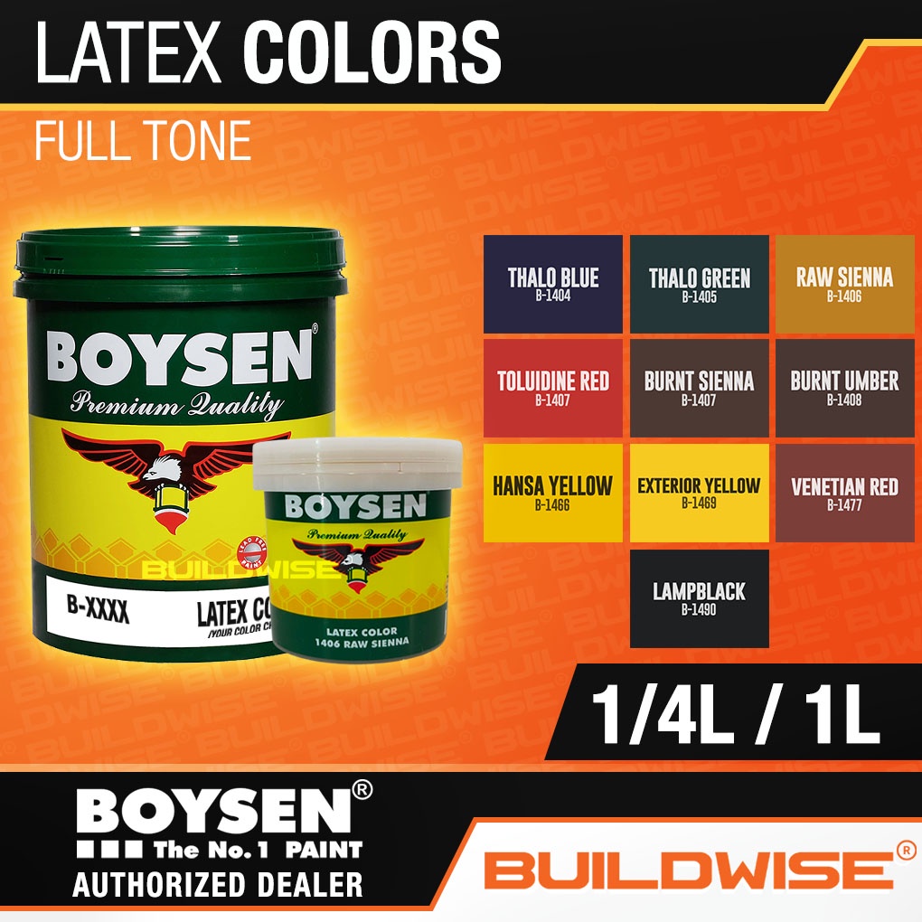 Boysen Latex Colors Full Tone Tinting Paint B-1404 to B-1490 - Thalo ...