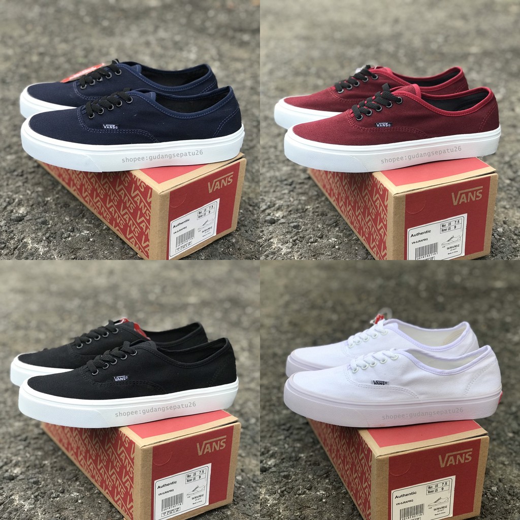 vans authentic mono black white