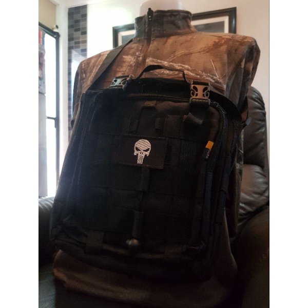 Tactical EDC Nylon Square Bag Crossbody MOLLE Sling Bag w Free Velcro