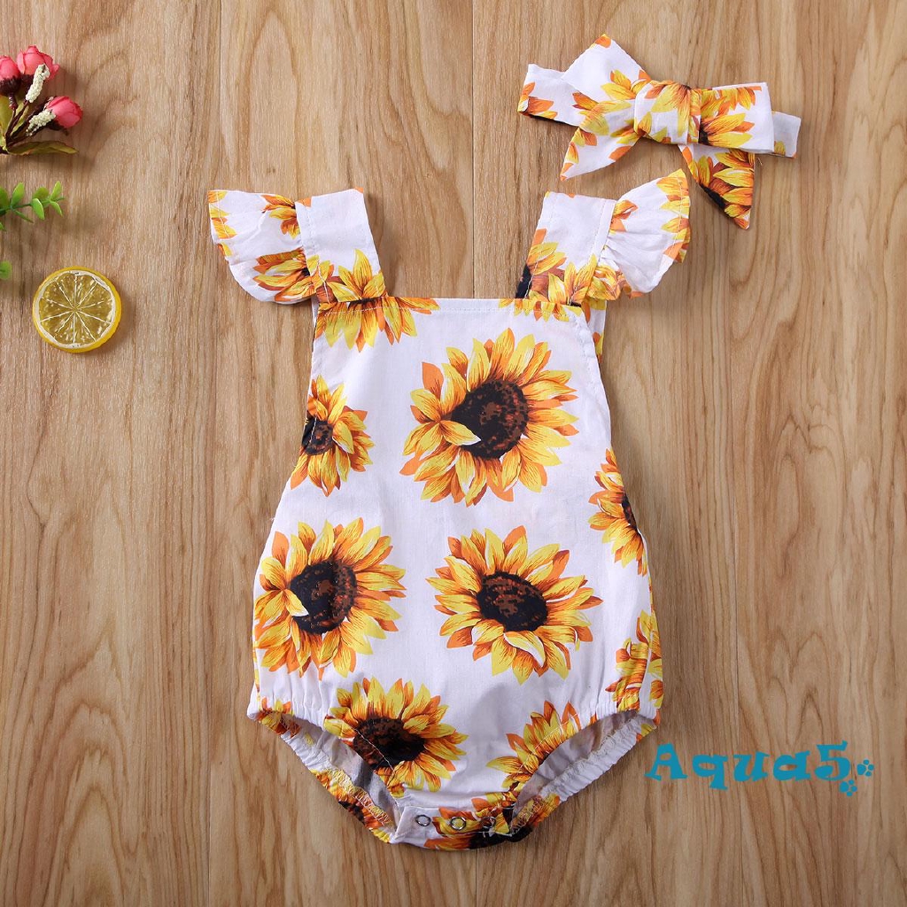 sunflower baby romper