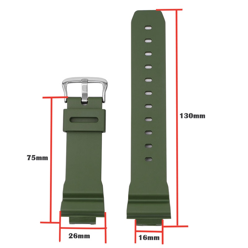 16mmX26mm Rubber Watchbands Men Sports Silicone Watch Strap forCasio DW-5600 GW-M5610 G-5600 GW-B5600 DW-6900 GA-2100 9052series