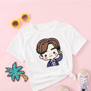 Lee Jong Suk Girl Boys T-shirt Monster Kids T Shirt Cute Summer T Shirt Cartoon Kids Tops #5