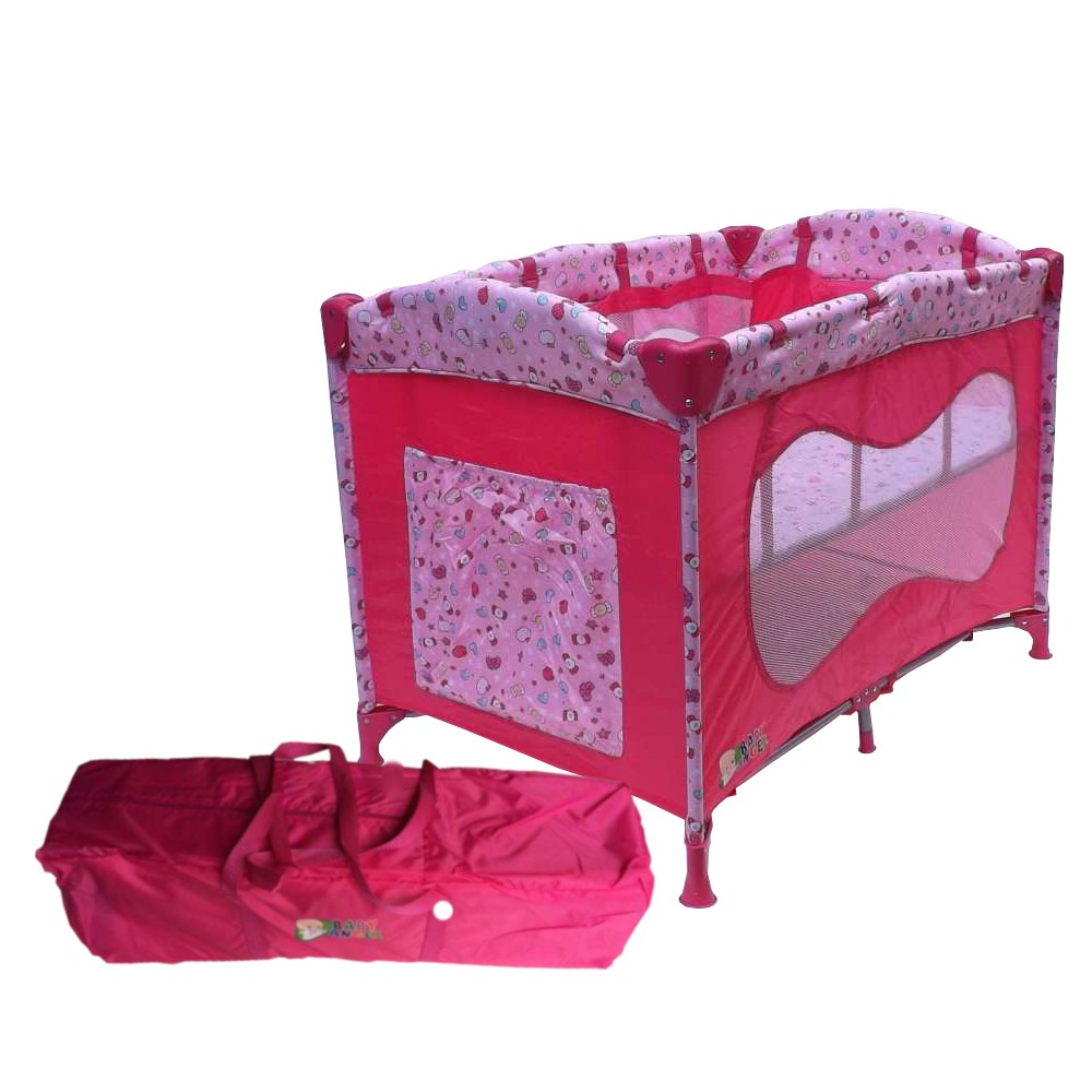pink and grey playpen