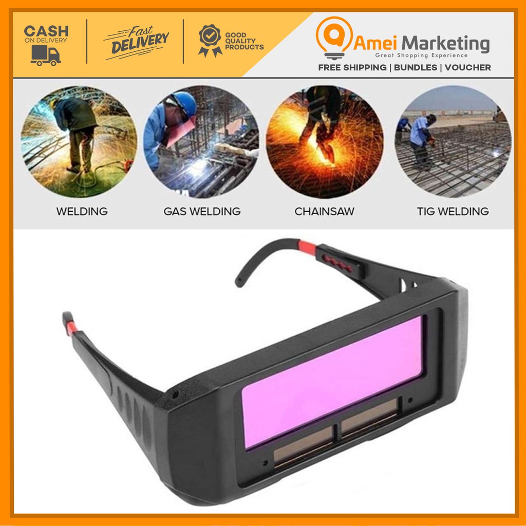 Auto Shade Darkening Welding Goggles Solar Powered Safety Goggle ...