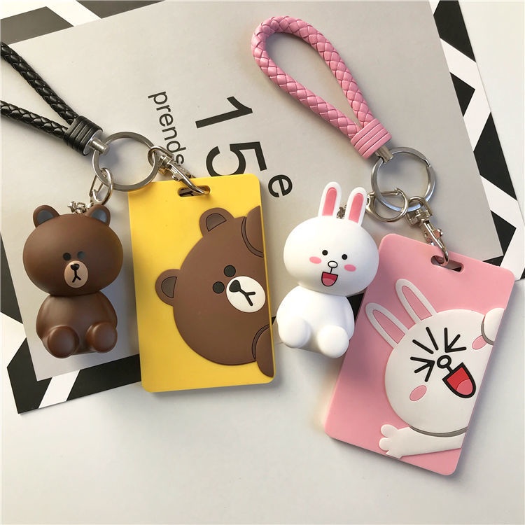 INS Brown Bear bus card holder Koni Rabbit card protective for students ...