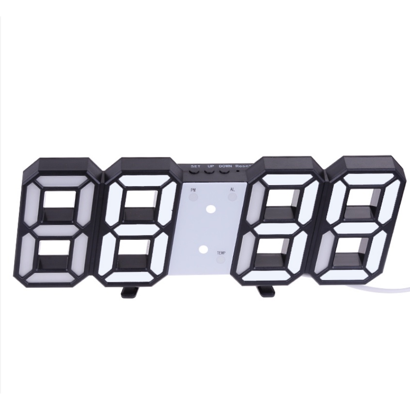 NEW 3D Large LED Digital Wall Clock Date Time Celsius Nightlight