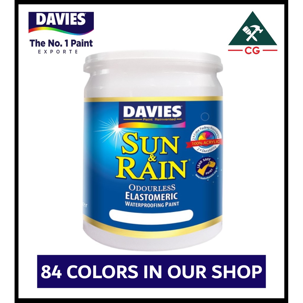 DAVIES 1 liter Sun and Rain Odorless Elastomeric Paint for Concrete