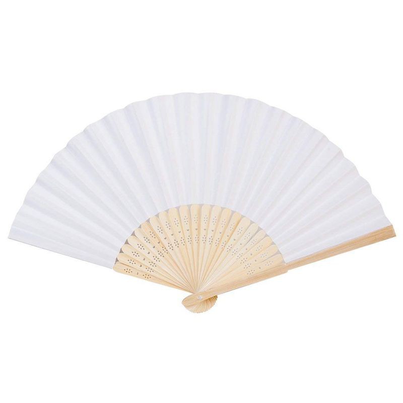 white folding fan