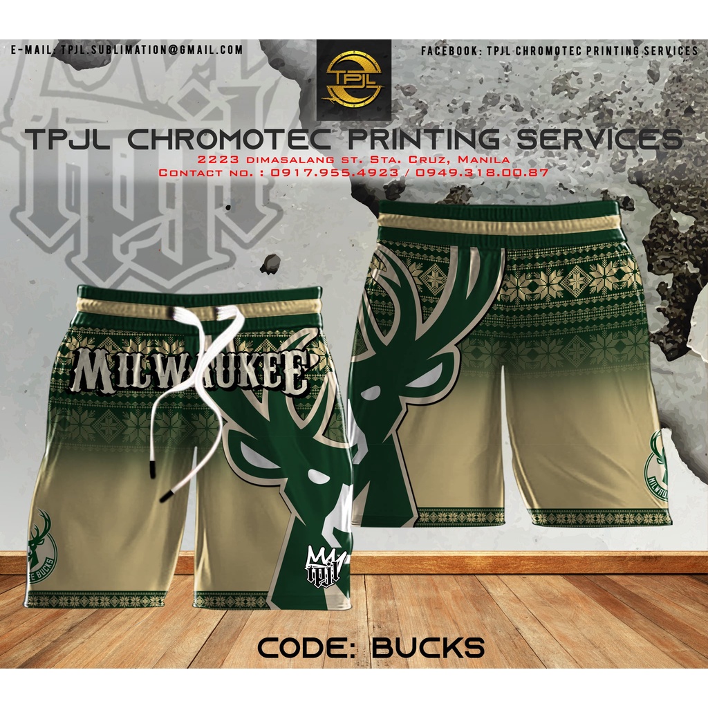 Full Sublimation Milwaukee Bucks 2022 Shorts (Above the knee / Regular