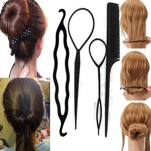 Iy Women S 4pcs Hair Twist Styling Clip Stick Bun Maker Braid