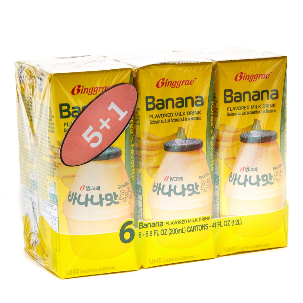 Binggrae Banana Flavored Milk Drink 200mL 5+1 Pack | Shopee Philippines