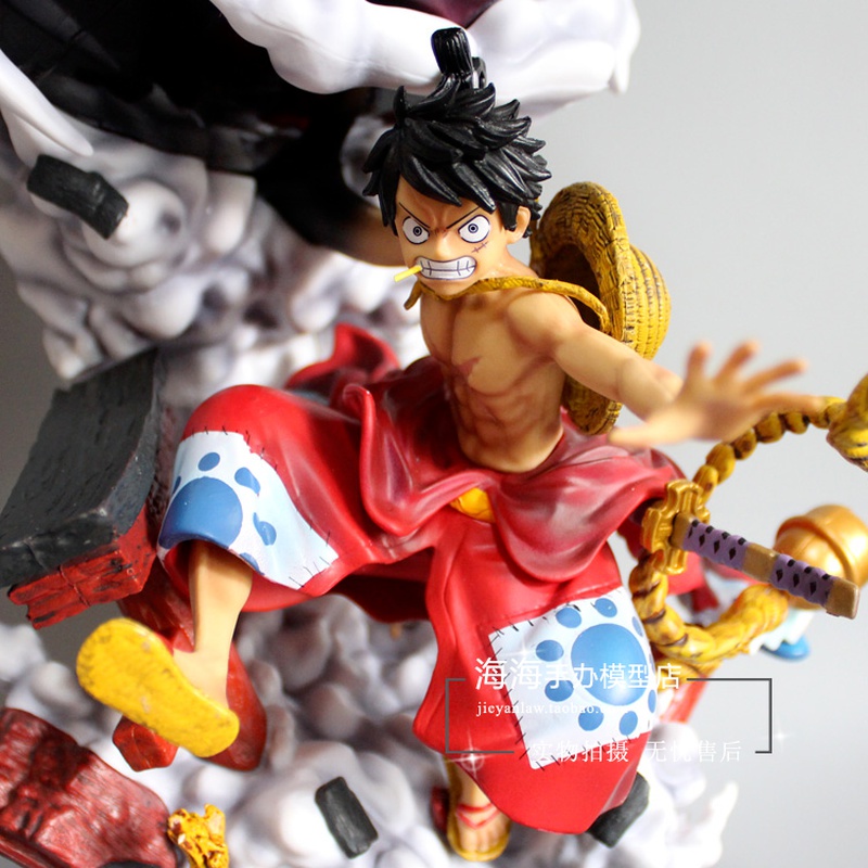 27cm anime figure one piece luffy gk kimono see third battle gear pvc ...