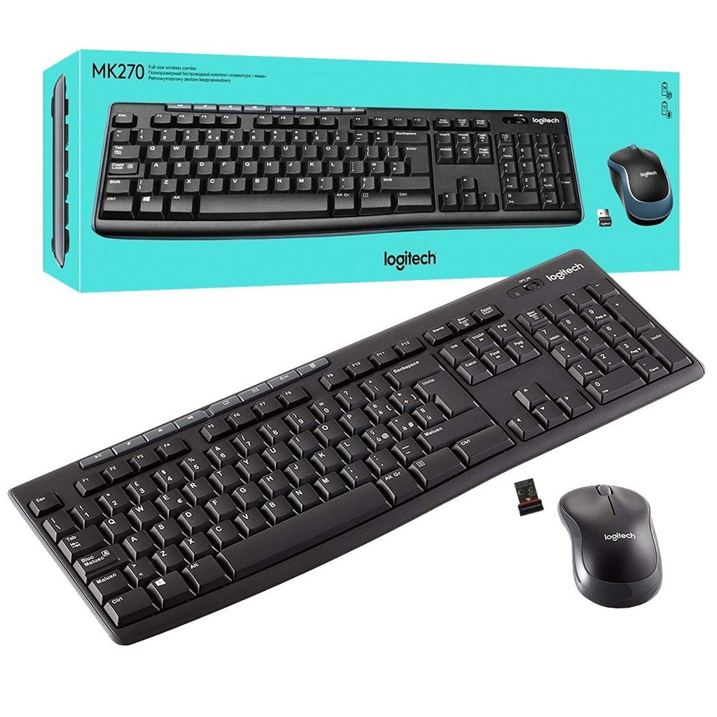 Authentic logitech mk270 wireless keyboard and wireless mouse combo 