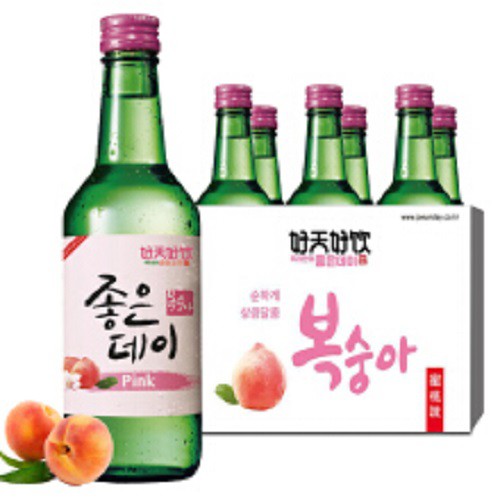 Good day korean soju pink peach flavor 360ml x20 bottles BeeCost
