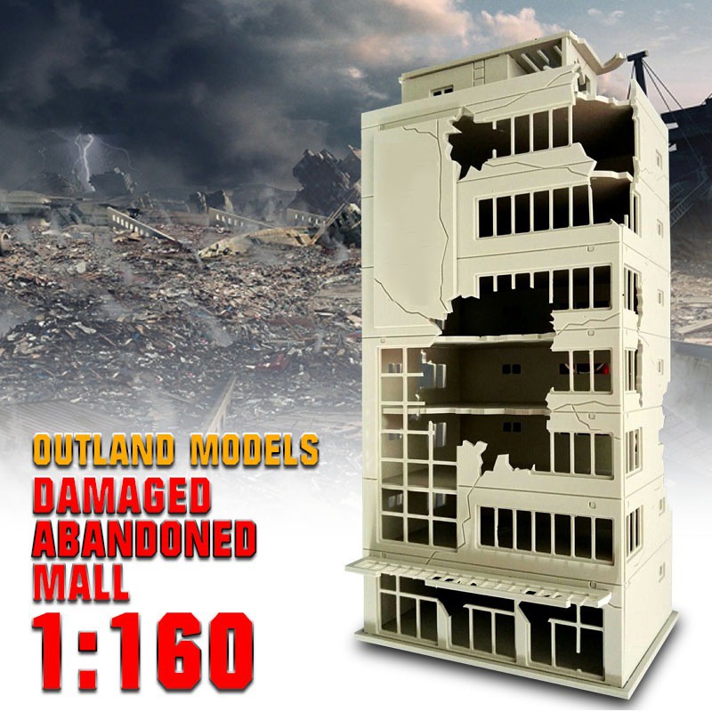 Maquette Bâtiment Urbain Détruit Guerre - Échelle N (1:160) - Outland Models