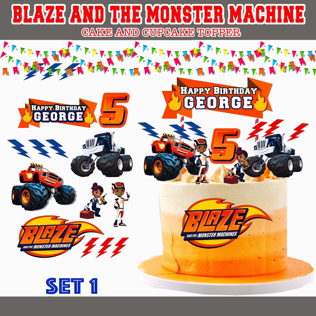 BLAZE AND THE MONSTER MACHINE CAKE CUPCAKE TOPPER NEW | Shopee Philippines
