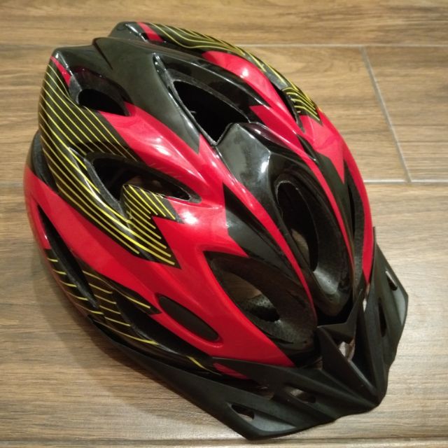red bicycle helmet