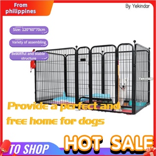 Adjustable Dog Cage Dog Fences Dog Playpen Size 60x70cm x 6 pcs(Black/White) Dog Kennel Pet Fence Pe