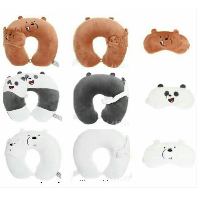 We Bare Bears Travel Neck Pillow with 