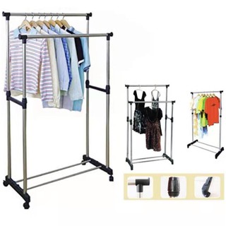 Double Pole Telescopic Clothesrack Sampayan | Shopee Philippines