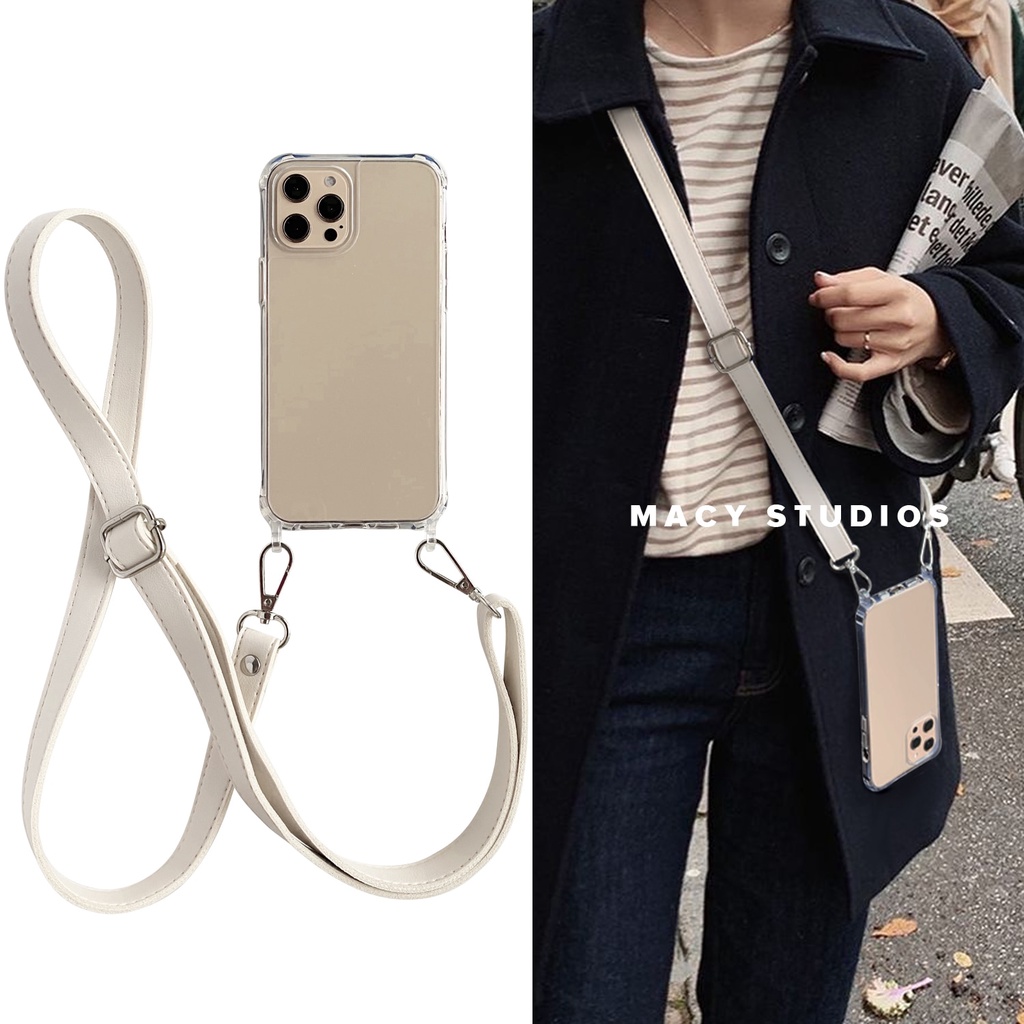 Luxury Leather Strap Lanyard Cord Silicone Phone Case Samsung Galaxy