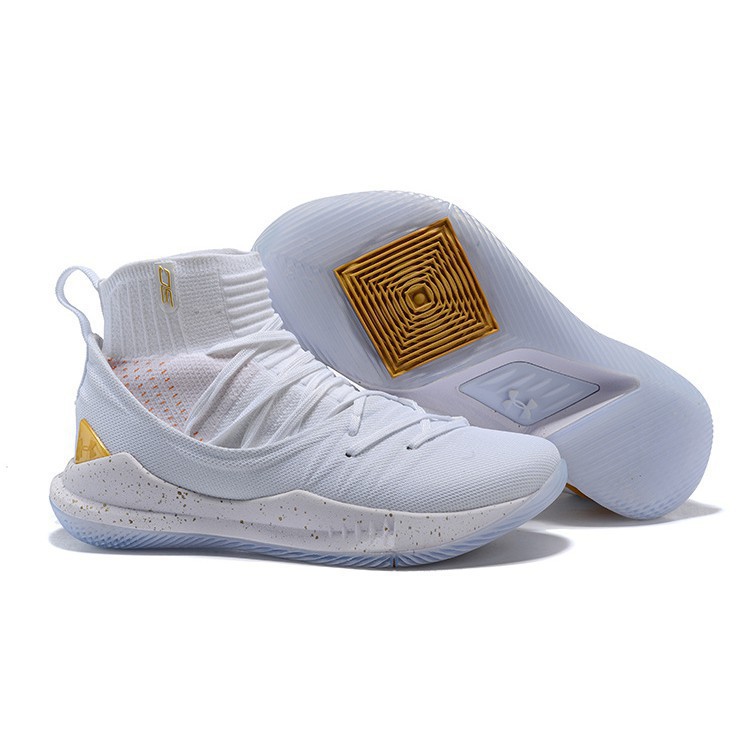 Under Armour Curry 5 High White Gold 