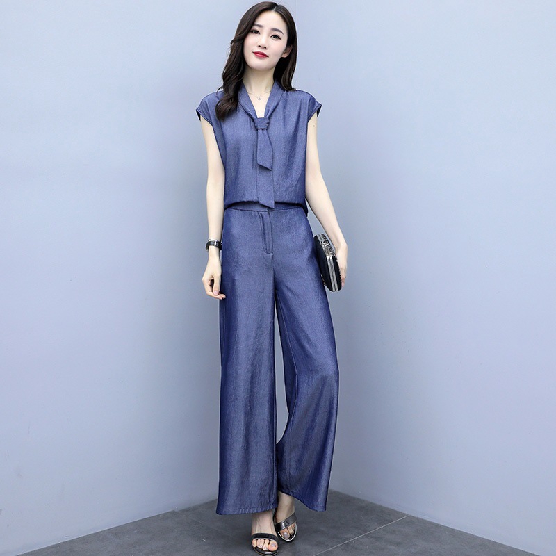 denim pant suits for ladies